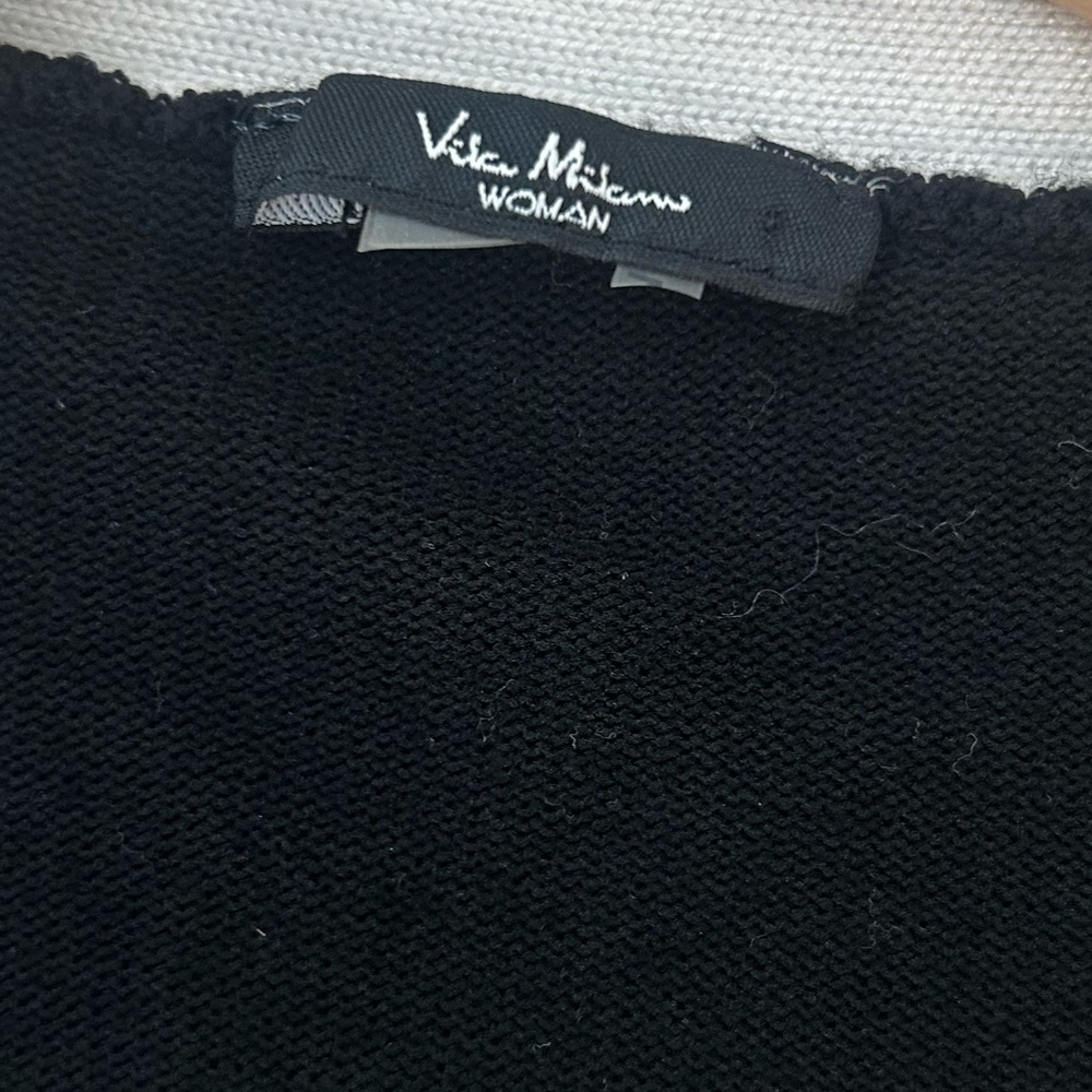 Vila Milano XXL Black & White Minimalist Long Open Front Cardigan with Pockets - Picture 2 of 4
